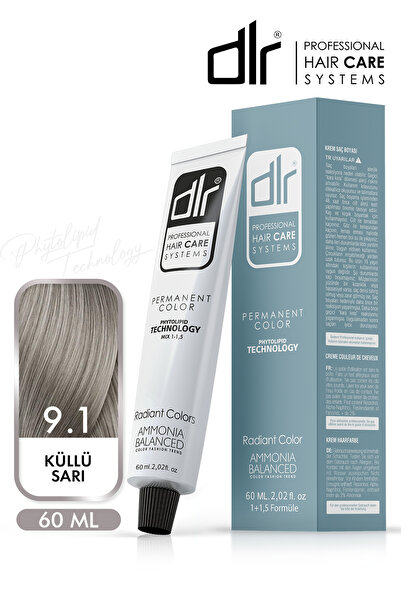 DLR Kalıcı Saç Boyası 60ml 9.1 Küllü Sarı - Yoğun Beyaz Kapatma-Renk ve Parla...
