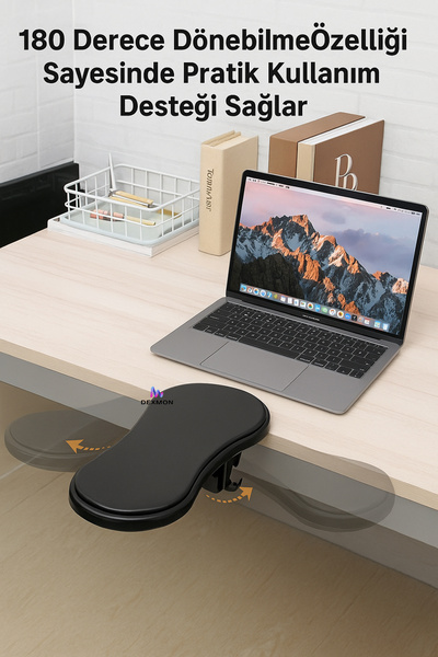 Dexmon Ayarlanabilir Masa Üstü Kol Bilek ve Dirsek Desteği Döner Ergonomik Mouse Klavye Pc Kol Dayama Pedi