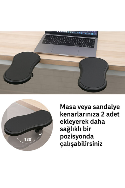 Dexmon Ayarlanabilir Masa Üstü Kol Bilek ve Dirsek Desteği Döner Ergonomik Mouse Klavye Pc Kol Dayama Pedi