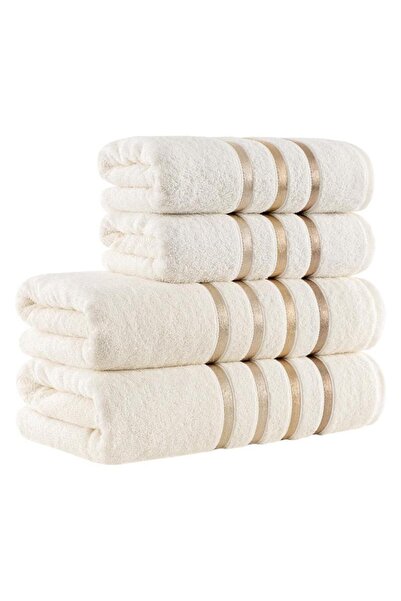 Karna Home Bale 4-Piece Cotton Towel Set Wide Color Options 70X140
