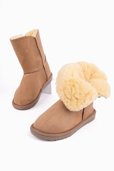 MUGGO Παιδικές χειμερινές μπότες KİDDY με γούνινο κάλυμμα με κουμπιά