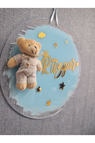 buketiket Dekoratif Pleksi Hastane Çocuk Bebek Odası Ayıcıklı Kapı Süsü