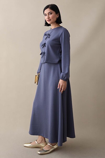 InStyle Модальний комплект з темно-синьою спідницею з стрічками