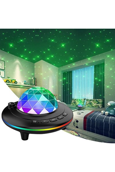 MDS Galaxy Projeksiyon Parti Işığı Bluetooth Hoparlörlü Kumandalı Gece Lambası