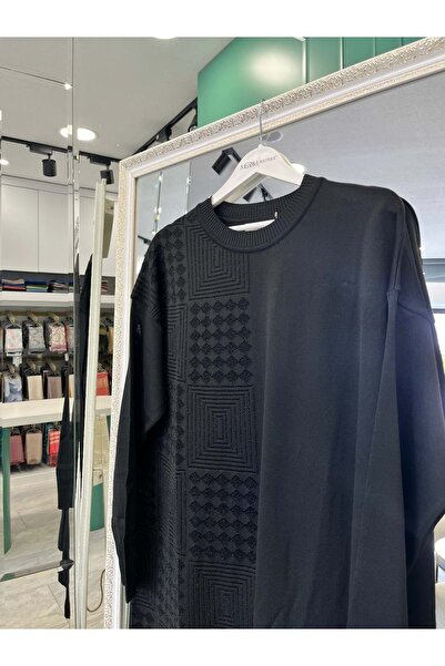 MERAM BUTİK Adn Thin Knit Tunic Silvery - Black - 2