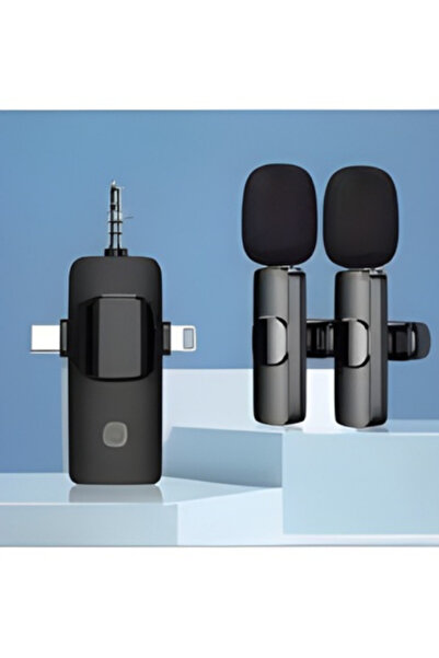 Datastar İkili Jacklı Type-c Lightning Kablosuz Yaka Mikrofonu
