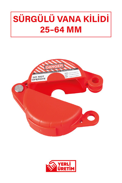 BBU Safety Equipment DANGER BBU Safety Sürgülü Vana Kilidi | Ayarlanabilir, D...