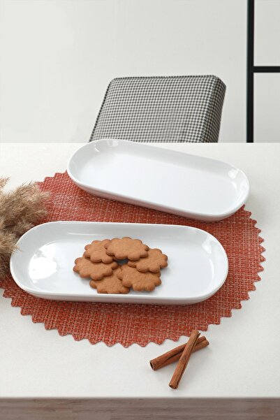 Keramika White Noyan Boat Plate 28 cm 2 Pieces