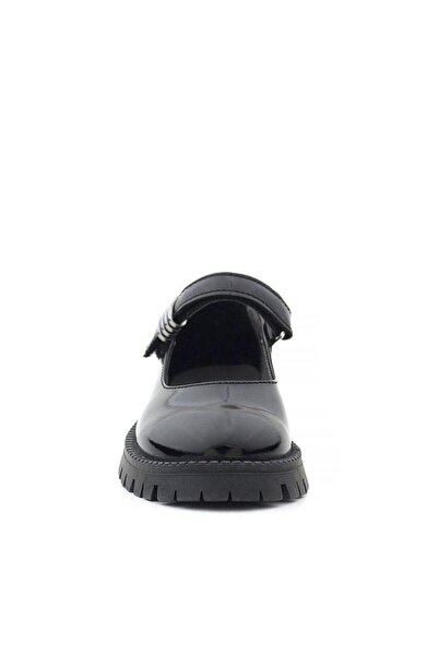 Rakerplus Чорні шкіряні черевики на товстій підошві з металевими деталями для дівчаток