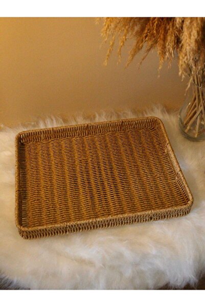 Paganca صينية محبوكة من الخيزران مستطيلة كبيرة الحجم