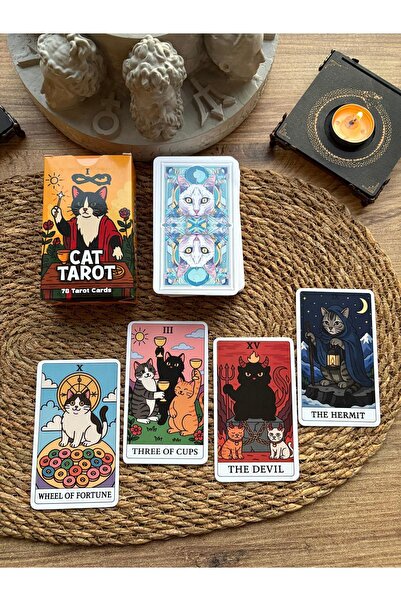 Paganca Kedi Tarot Destesi 78 Kart - Arındırma Kesesi Hediyeli