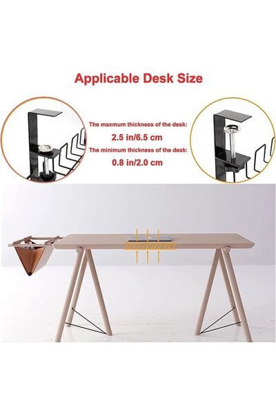 fulina Under Desk Cable Management Tray, Under Desk Cord Organizer with Clamp Mount System for Wire Managem