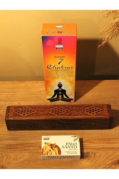 Paganca Ağaç Tabut Tütsülük & 10 Adet Palo Santo Konik Tütsü & 7 Çakra Çubuk ...