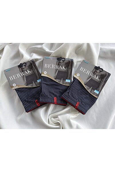 Berrak BOXER ÇİZGİLİ PAMUKLU ERKEK BOXER 3'LÜ PAKET 4433