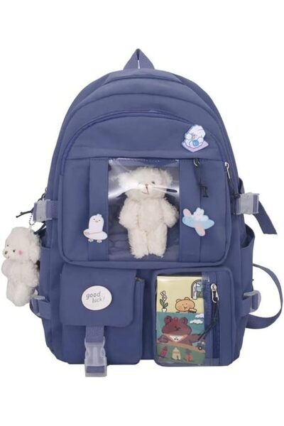 fulina School Backpack for Teen Girls Back to School Aesthetic Cute Adorable Lovely with Pin and Cute Acces