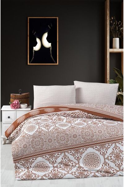 Loova طقم غطاء لحاف مزدوج ''غطاء لحاف + ملاءة مطاطية + 2 غطاء وسادة'' قماش فا...