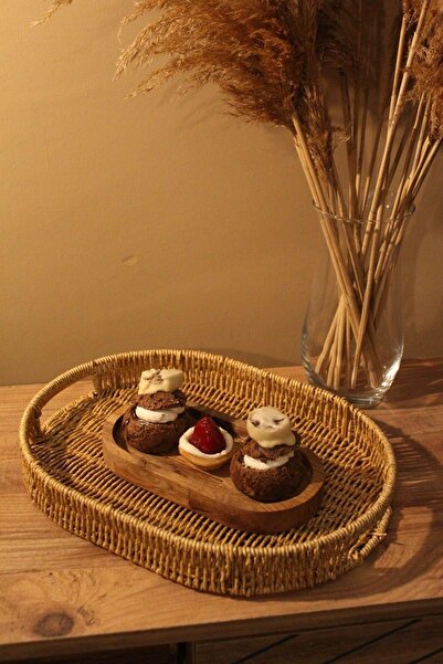 Paganca Wicker Rattan Presentation Tray Large Size Organizer Oval