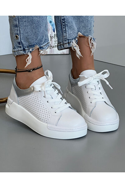starlike Casual shoes natural leather white perforated AW363