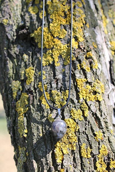 Paganca Obsidyen Tamburlu Doğal Taş Spiritüel Enerji Kolye