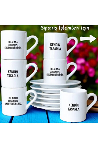 D&Y GAUDERY Porselen Kahve Fincanı Resimli Baskı Tasarım Kendin Tasarla Kişiye Özel Firma Logolu.