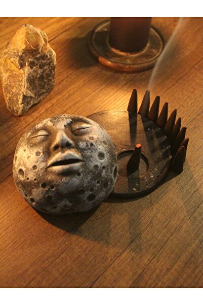 Paganca Ay Yüzü Taş Konik Tütsülük Ve 10 Adet Palo Santo Konik Tütsü