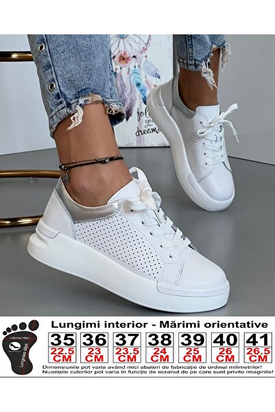 starlike Casual shoes natural leather white perforated AW363