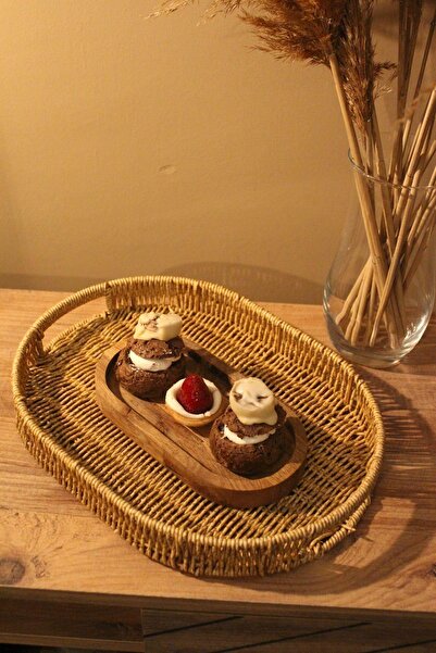 Paganca Wicker Rattan Presentation Tray Large Size Organizer Oval