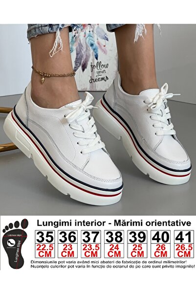 starlike Pantofi casual piele naturala albi AW349