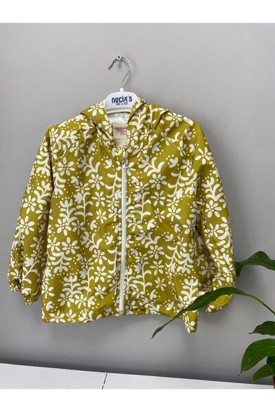 NECİXS BEBEE Leaf Patterned Girls Raincoat