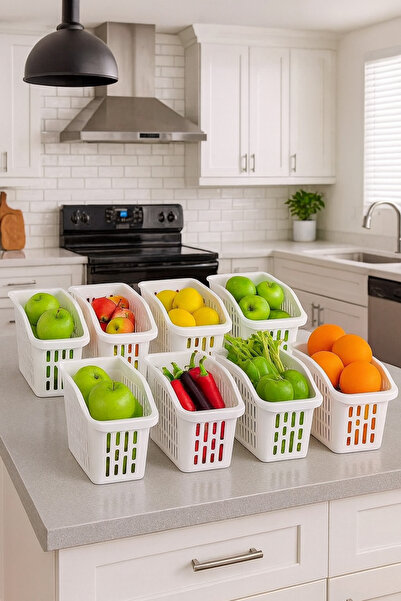 garaccu 6 Adet Buzdolabı Içi Düzenleyici Sebze Meyve Sepeti Mutfak Banyo Tezg...