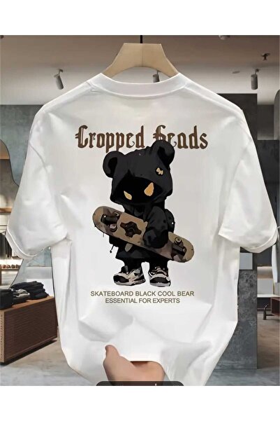 ORVIO Group Skateboarder Black Bear Design T-Shirt