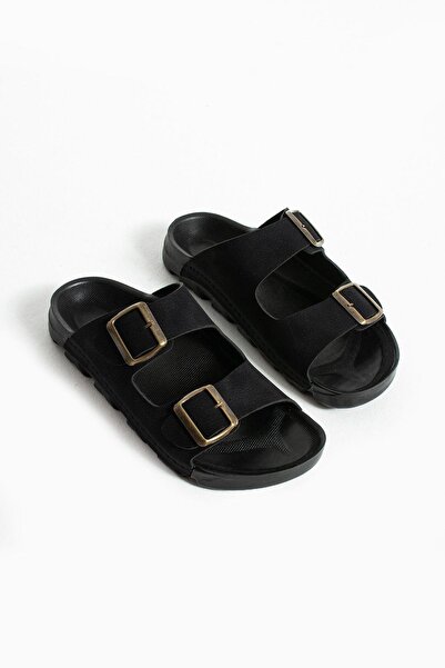 Moda Devrin Черни летни унисекс чехли с двойна катарама, меки и леки