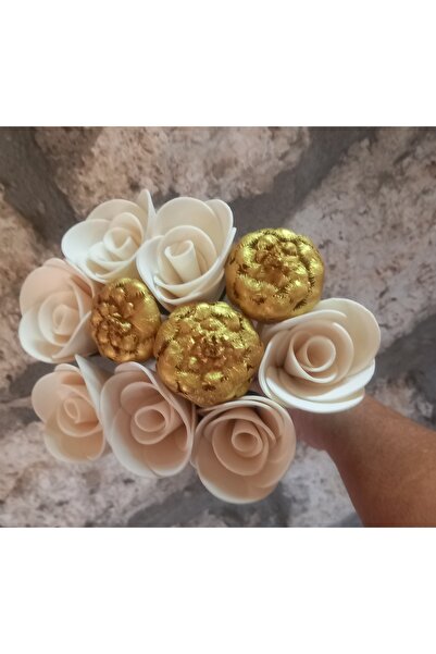 kutmen باقة زفاف من اللاتكس أو زهرة مزهرية إيفا (زهرة صناعية وجافة)