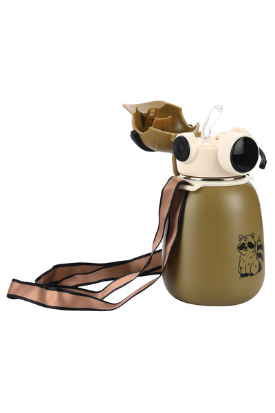 Emofom Gamer Thermos Flask 500 ml Stainless Steel Water Bottle with Straw (Ages 5 and Above) Children's Water Bottle 10 X 18 cm