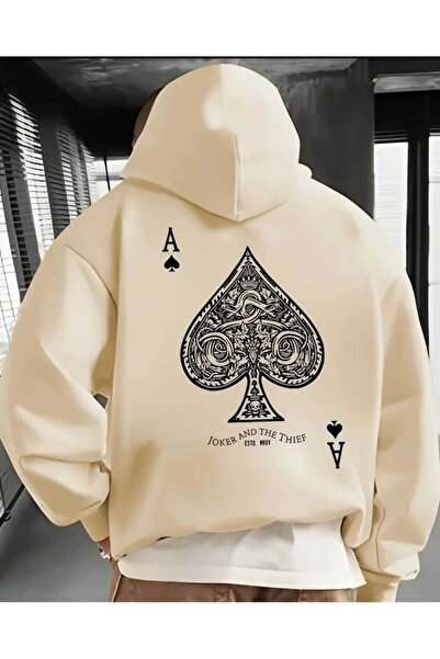 ORVIO Group هودي رجالي فاخر بتصميم آس أوراق اللعب