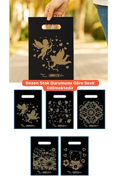 MG HOME حقيبة تسوق NO-0 - عبوة من 10 قطع، حقيبة سوداء مخططة، 1000 قطعة في عبو...