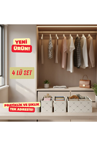Textia Home Organizator za ormarić sa 4 fioka, set polica za bebi stvari, org...