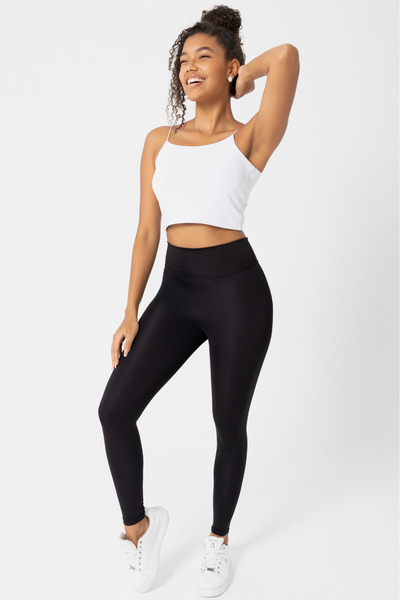 Myluvi Kadın Yüksek Bel Toparlayıcı Etkili Spor ve Günlük Tayt Siyah