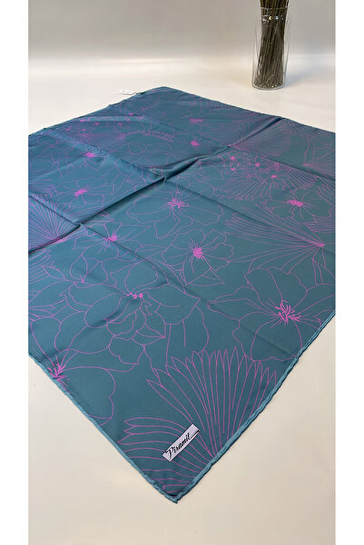 Onur Scarf -New Product Pyramid Luxer Two-Color Silk-Like Rayon Fabric Line Floral Pattern Fashion Shop