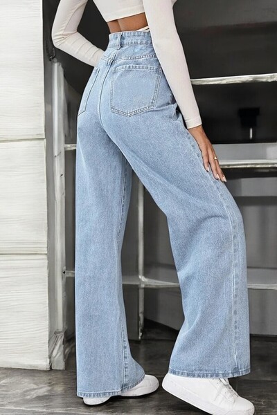 byhaziran butik Blue Washed High Waist Jeans