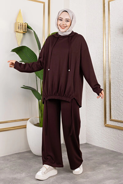 Moda MSK Modal Fabric Brown Oversize Double Suit