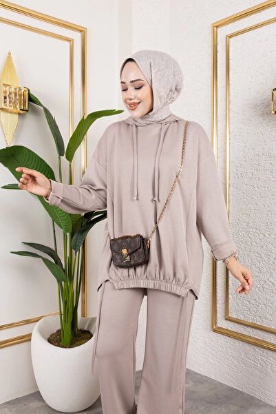 Moda MSK Σετ δύο τεμαχίων Modal Fabric Beige Oversize