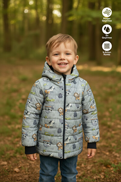 Merdia معطف أطفال بغطاء للرأس على شكل حيوان - فرو من الداخل