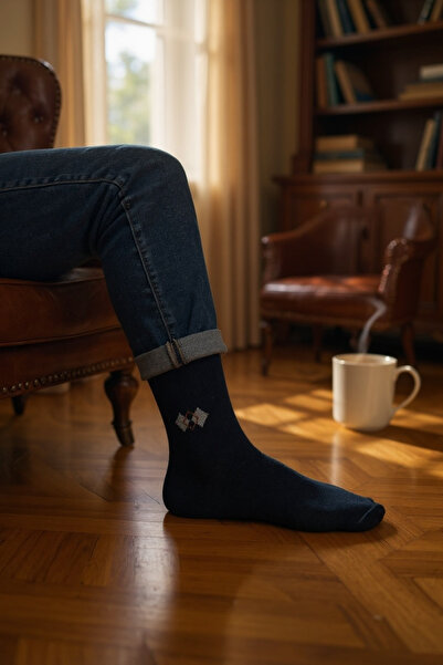 KAYSSOCK Мъжки комплект от 6 чифта памучни черни чорапи