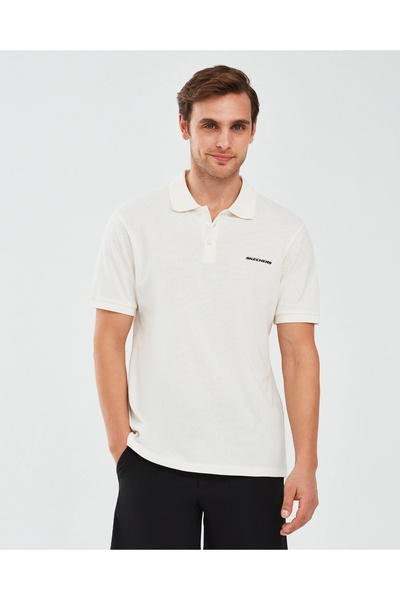 SKECHERS S211800-102 Short Sleeve Erkek Polo T-Shirt bej