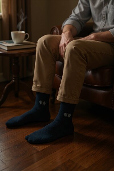 KAYSSOCK Мъжки комплект от 6 чифта памучни черни чорапи