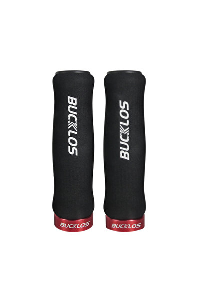 BUCKLOS غطاء مقود دراجة إسفنجي أسود من BUCKLOS لدراجات الجبال، مزود بقفل ناعم...