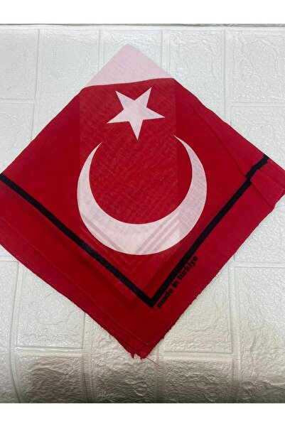 sema aksesuar 29 October Red White Crescent Star Turkish Flag Fabric Scarf - Bandana - 23 April, 30 August, 19 May