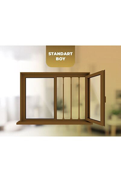 Erol Anne Çocuk Güvenlik Kilidi 3 Adet Pencere Korkuluğu - Uzayıp Kısalan Kahverengi Hazır Korkuluk