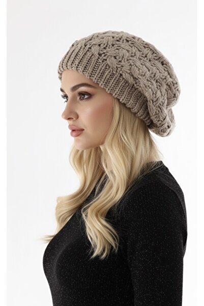 Goldmine Beretă tricotată cu două straturi, din nurcă